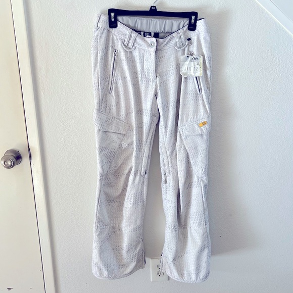 DC Snowboard Pants Woman’s White Grey Lined - Picture 1 of 5